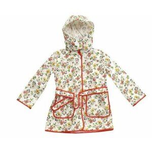Stella McCartney Kids Floral Raincoat Girls 4 Years Orange Yellow Floral Hooded